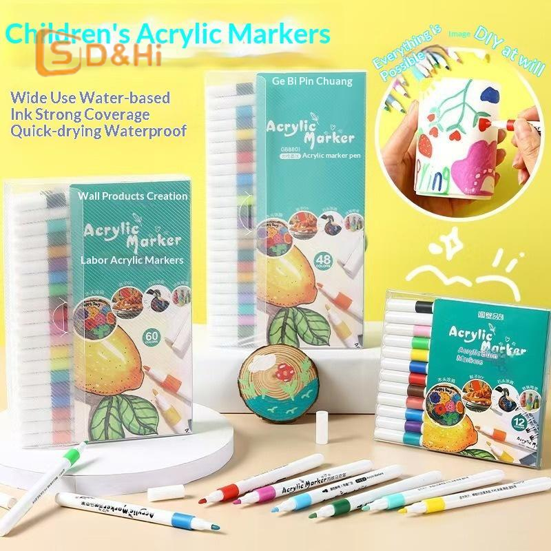 Art Craft School - 24 Colors Acrylic Paint Markers Waterproof