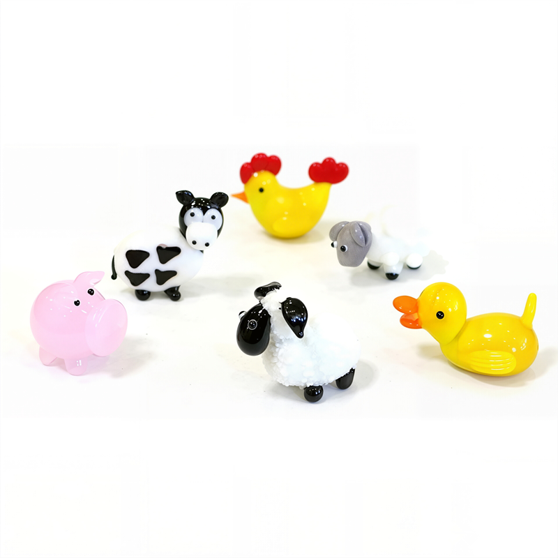 Art Craft Duck - Easter Decor Tiny Glass Animal Statue