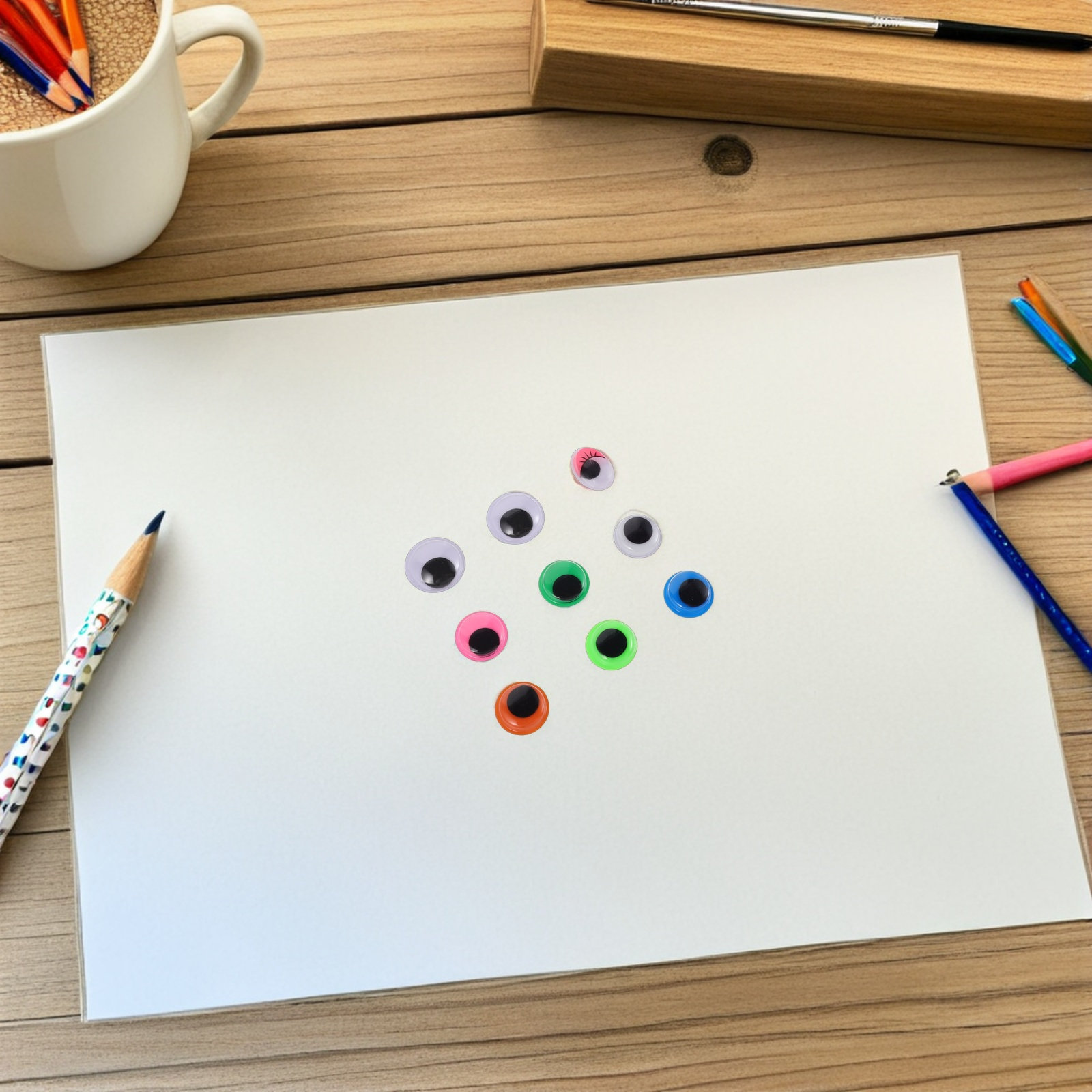 Art Craft School - 1680Pcs Googly Eyes Self Adhesive Multi