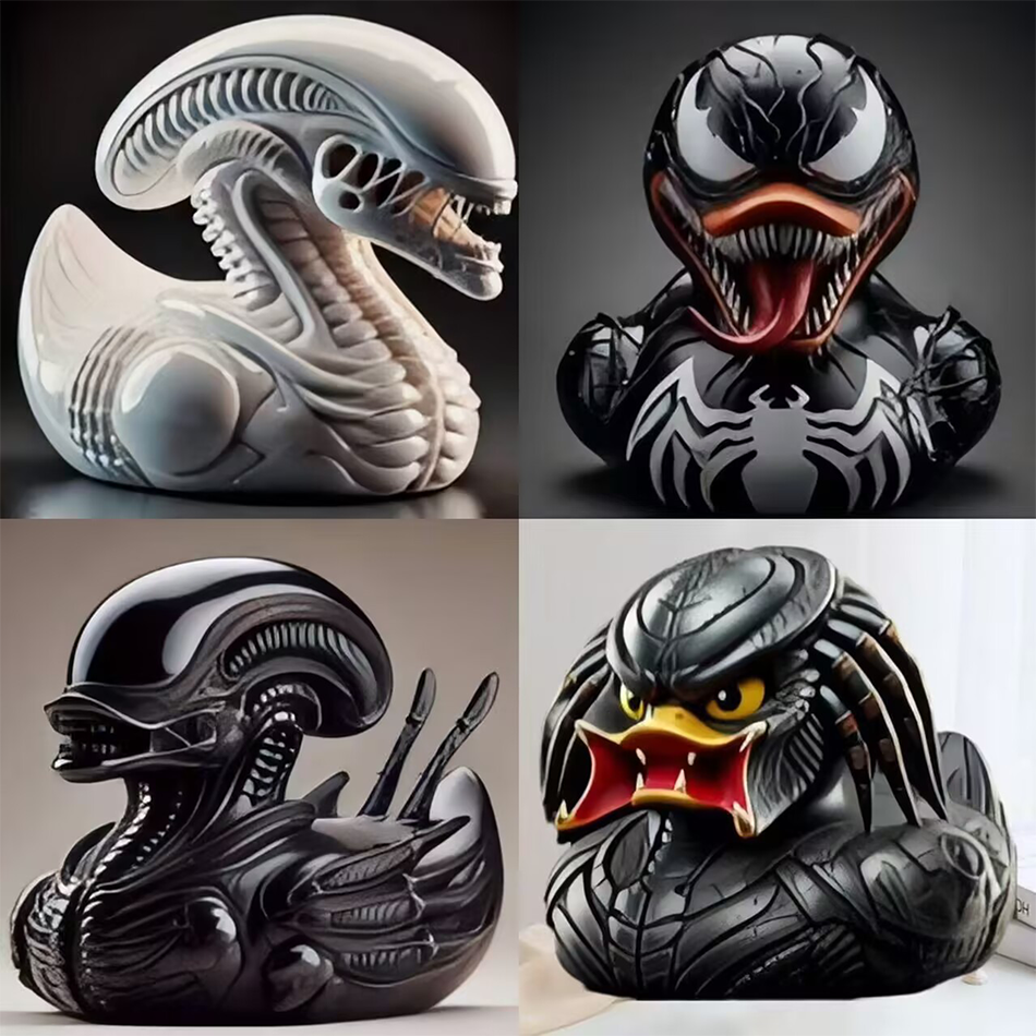 Art Craft Duck - Alien Duck Resin Statue，Evil Alien Duck