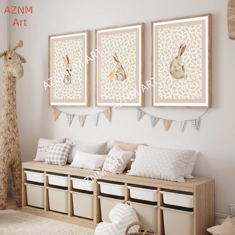 Art Craft Duck - 1/3Pcs Beige Bohemian Style Forest Rabbit
