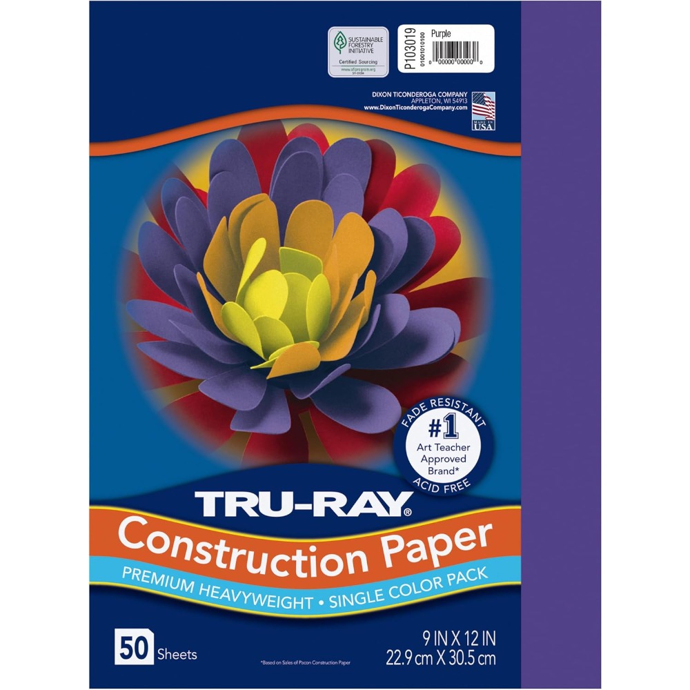 Art Craft Recycled Materials - Purple Construction Paper 9x12 Inches Bulk