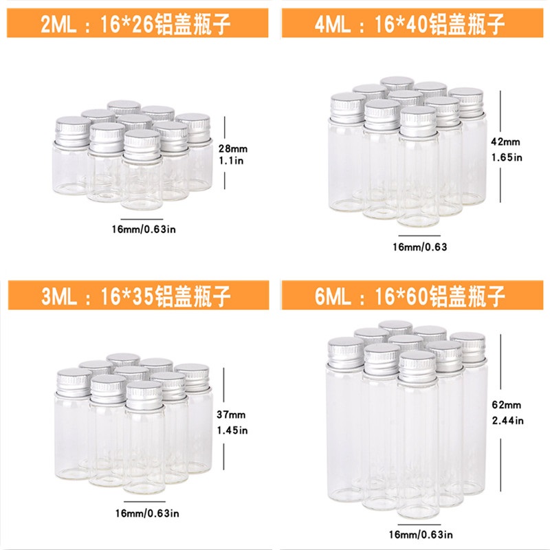 Art Craft Zoo - 400pcs 2ml 4ml 6ml Glass Bottles
