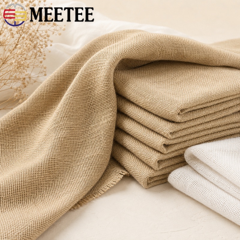 Art Craft Upholstery - 45x160cm Natural Linen Burlap Fabric Textured