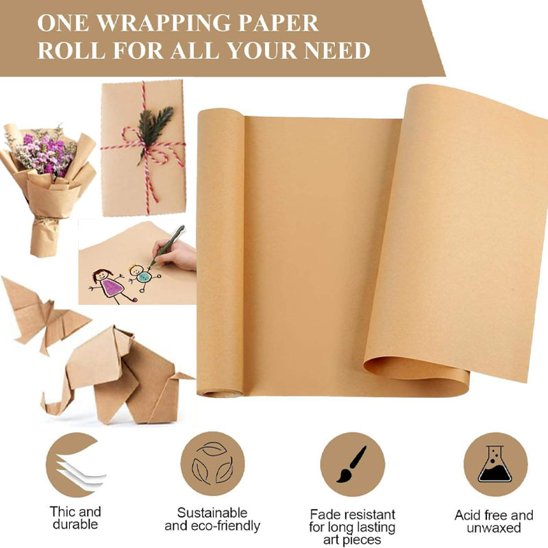Art Craft Recycled Materials - 10M Brown Kraft Paper Ideal for