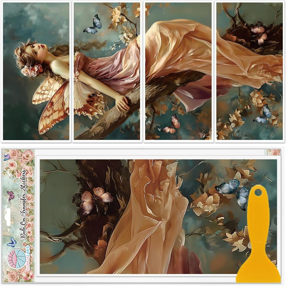 Art Craft Us - 4 Sheets Retro Buttterfly Fairy Rub