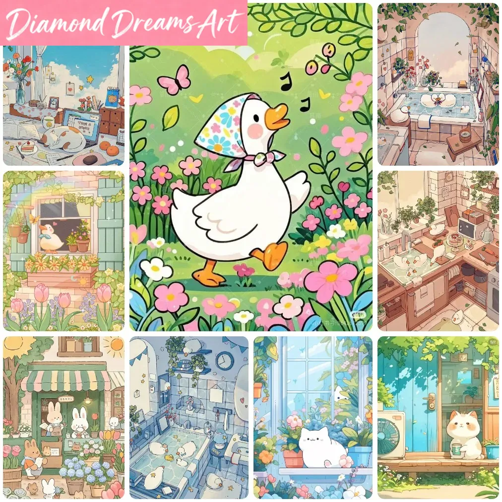Art Craft Duck - Frameless,Cute Cartoon Animals Diamond Painting, Whimsical