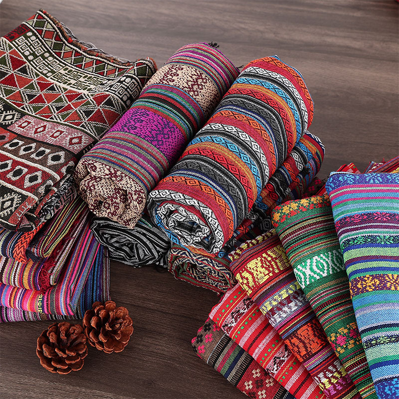 Art Craft Upholstery - Ethnic Style Polyester Jacquard Retro Fabric