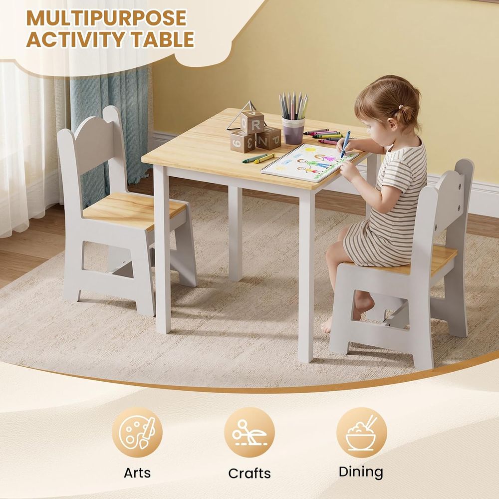 Kids Table and 2 Chairs, Toddl - Art And Craft For Nursery 评论和价格