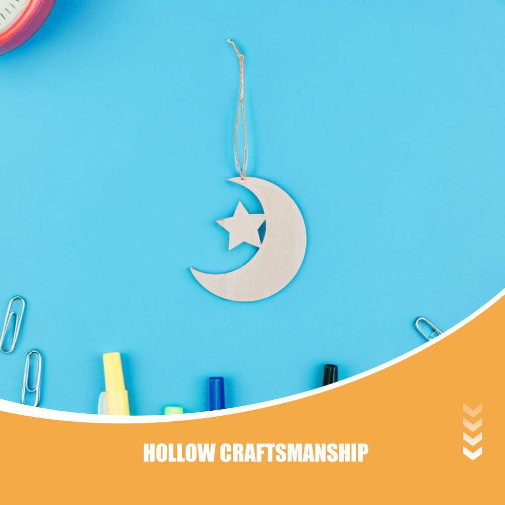40Pcs Wood Moon Star Cutouts N - Art And Craft For Nursery 评论和价格