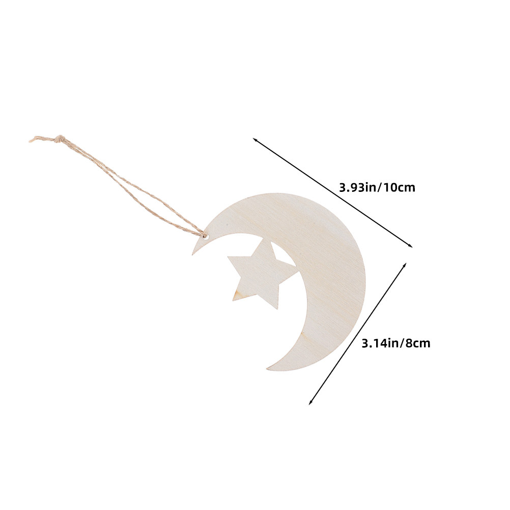 40Pcs Wood Moon Star Cutouts N - Art And Craft For Nursery 评论和价格
