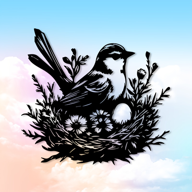 CIFBUY Metal Wall Art Bird Nes - Art And Craft For Nursery 评论和价格