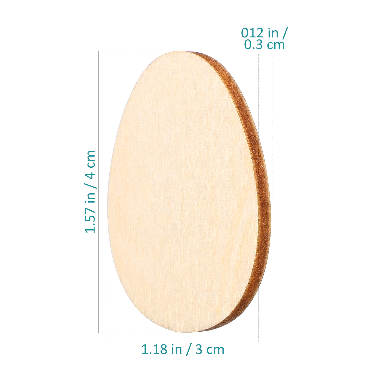100Pcs 40Mm Egg Shape Wood DIY - Art And Craft For Nursery 评论和价格