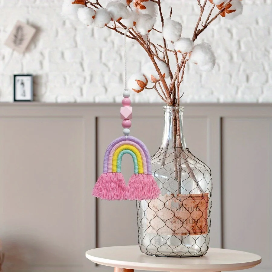 Pink Rainbow Wind Chimes Weavi - Art And Craft For Nursery 评论和价格