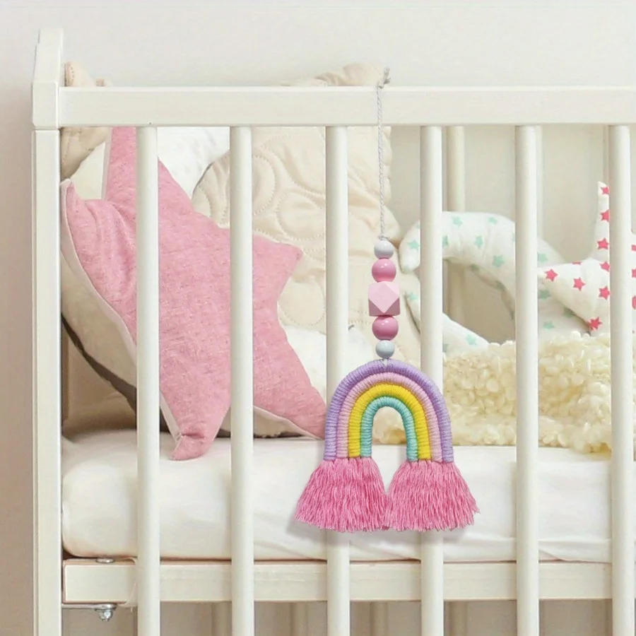Pink Rainbow Wind Chimes Weavi - Art And Craft For Nursery 评论和价格