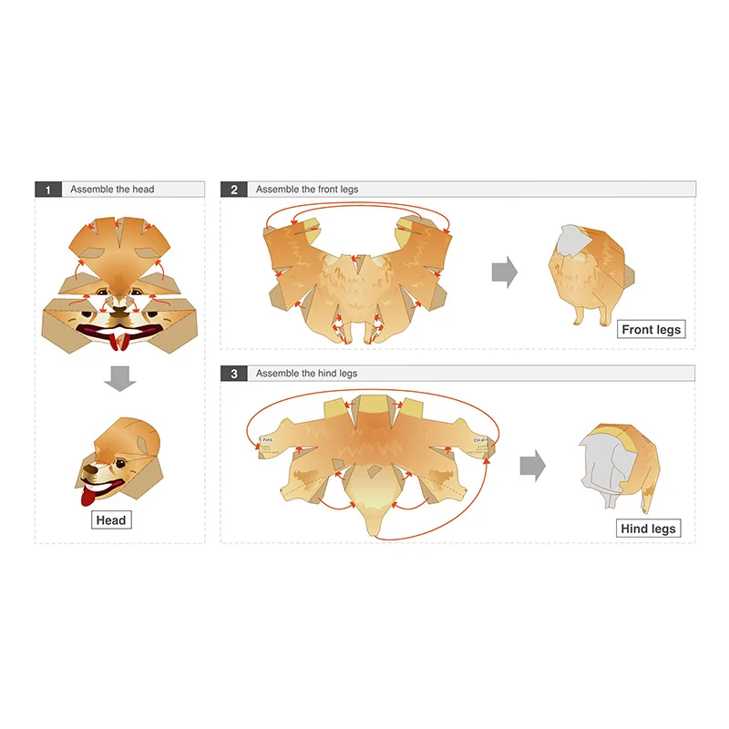 Pomeranian Dog Folding Origami - Art Craft Center 评论和价格