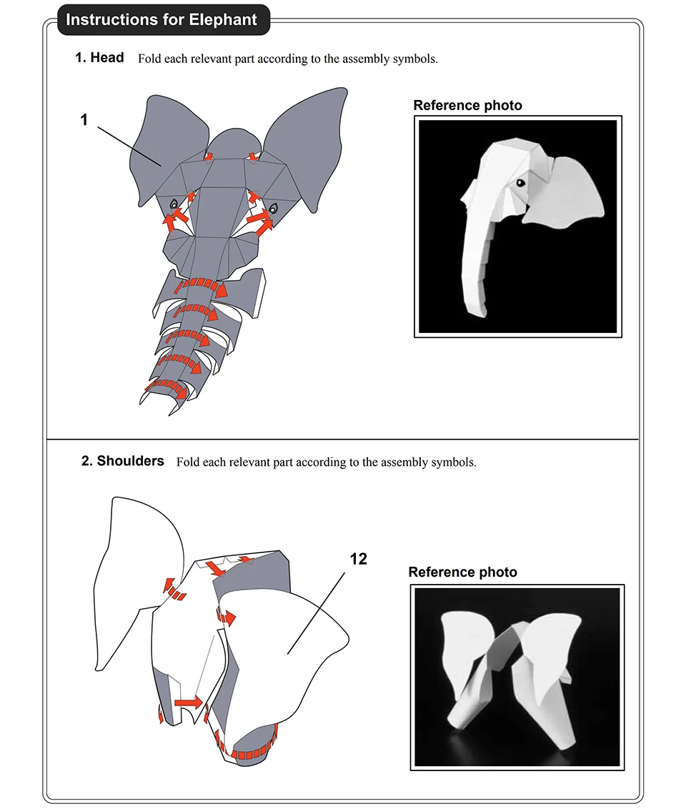 African Elephant Origami Art M - Art Craft Center 评论和价格