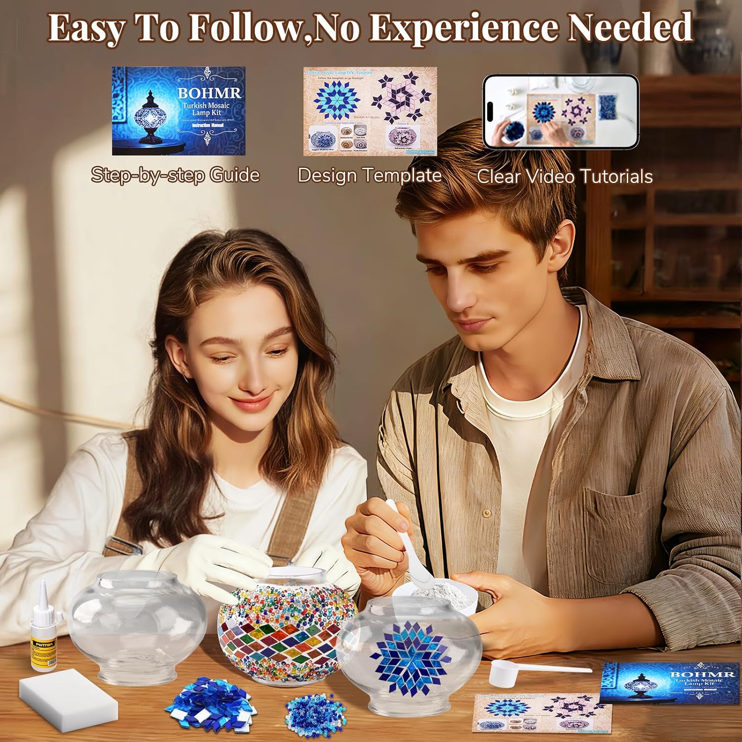 DIY 3 Globe Turkish Mosaic Lam - Art Craft Us 评论和价格