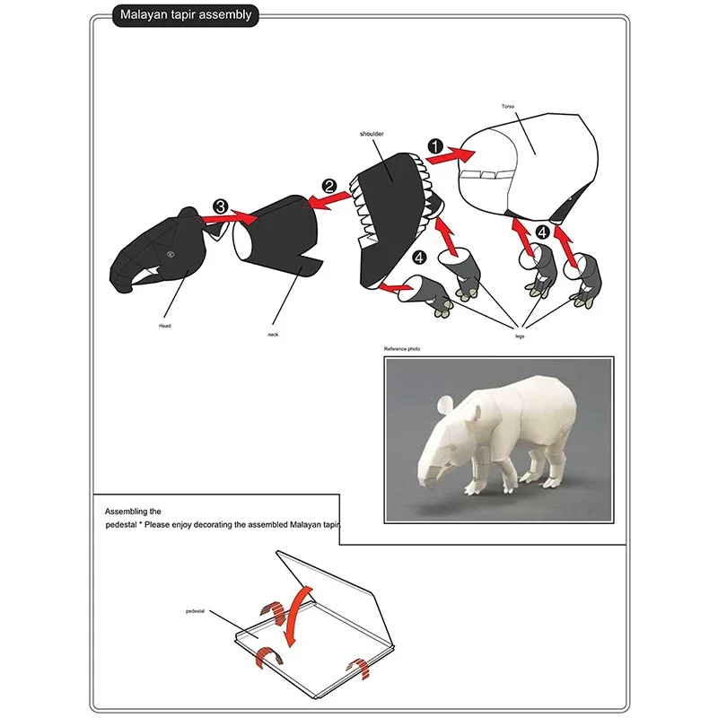 Malayan Tapir Origami Art Mini - Art Craft Center 评论和价格