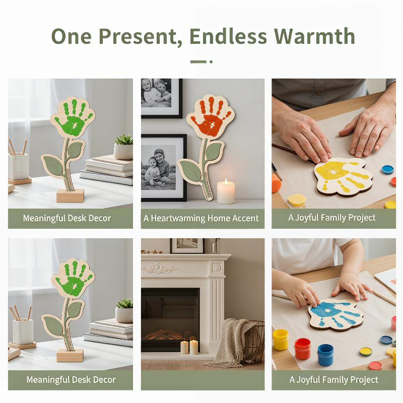 Blank Handprint Wood Flower Pl - Art And Craft For Nursery 评论和价格