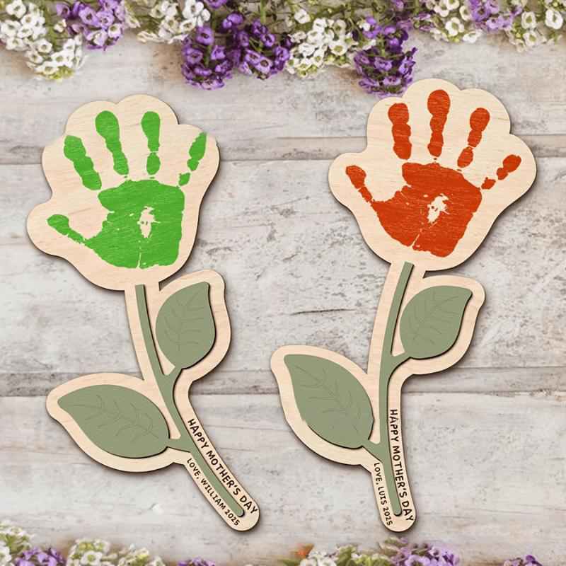Blank Handprint Wood Flower Pl - Art And Craft For Nursery 评论和价格