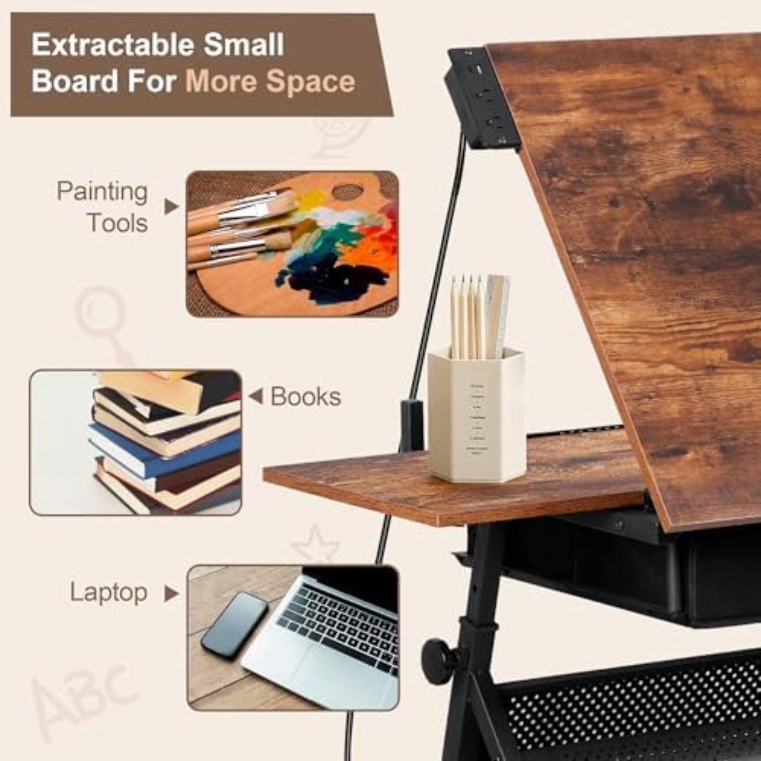 Adjustable Drafting Table with - Art Craft Us 评论和价格