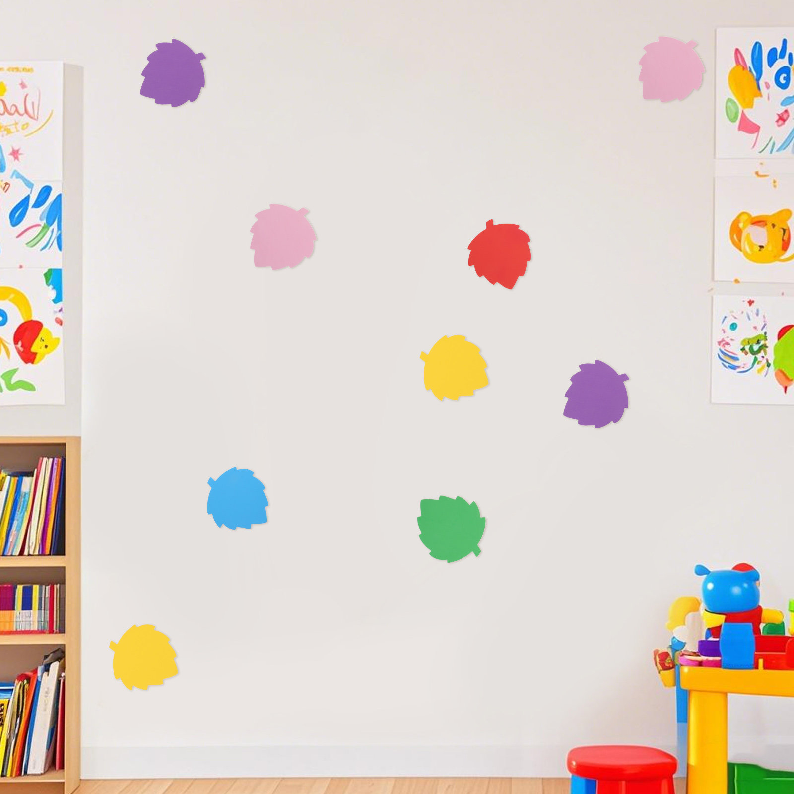 72Pcs Colorful Foam Leaf Shape - Art Craft School 评论和价格