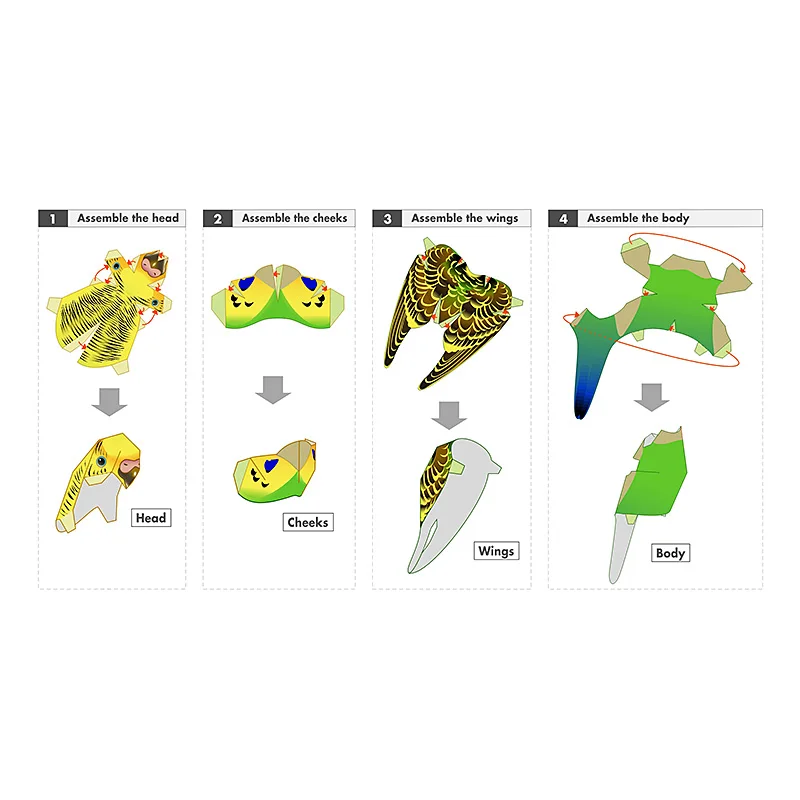 Budgerigar Parrot Bird Handmad - Art Craft Center 评论和价格