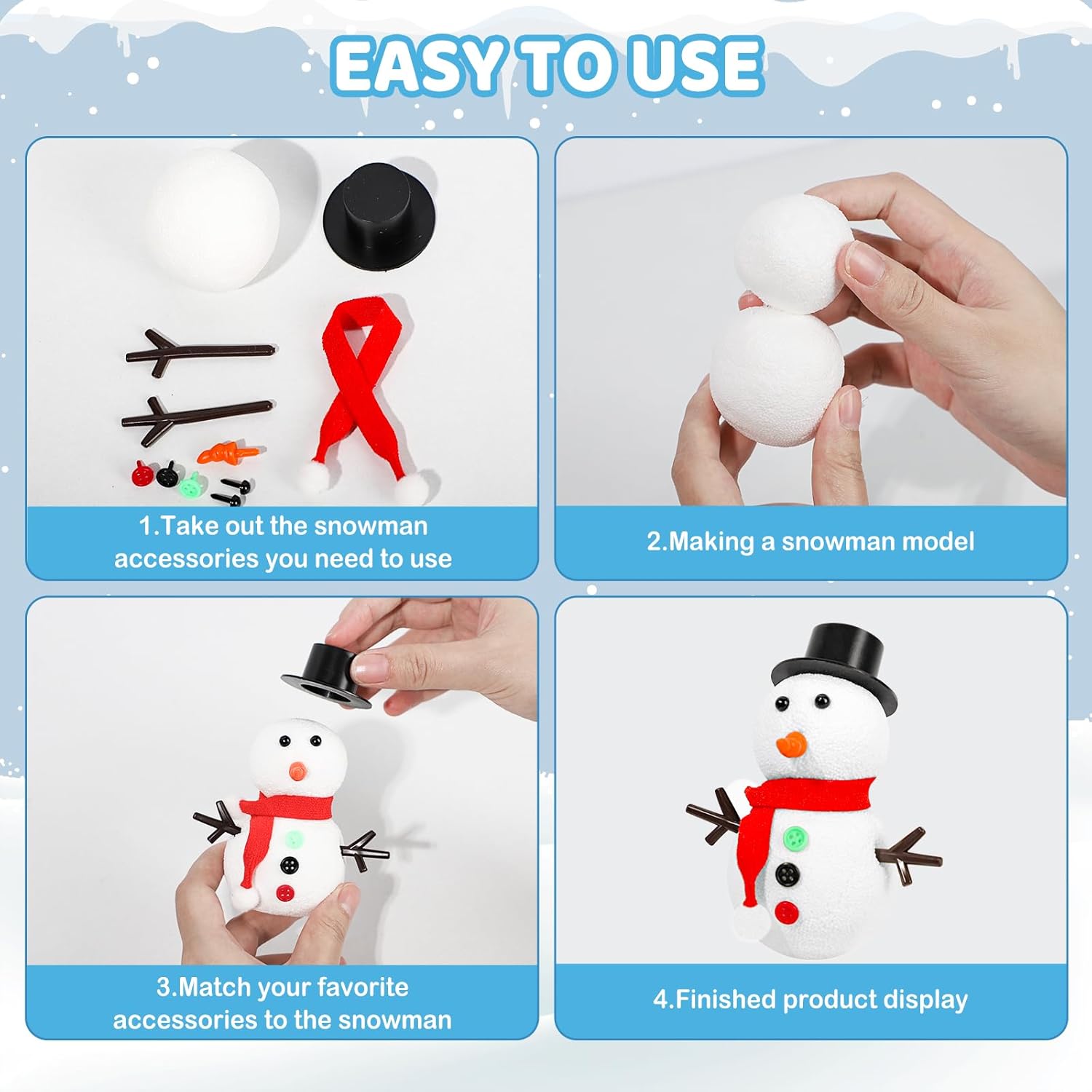 12 DIY Snowman set toys, Chris - Art Craft Upholstery 评论和价格