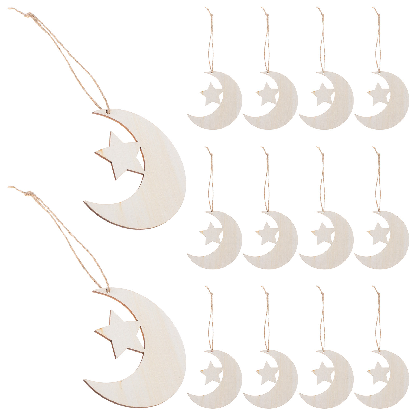 20Pcs Unfinished Wood Moon Sta - Art And Craft For Nursery 评论和价格