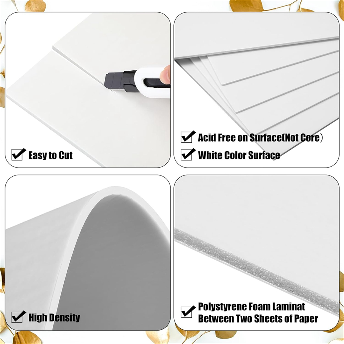 ABNJ 50 Pack Foam Boards 1/8 I - Art Craft School 评论和价格