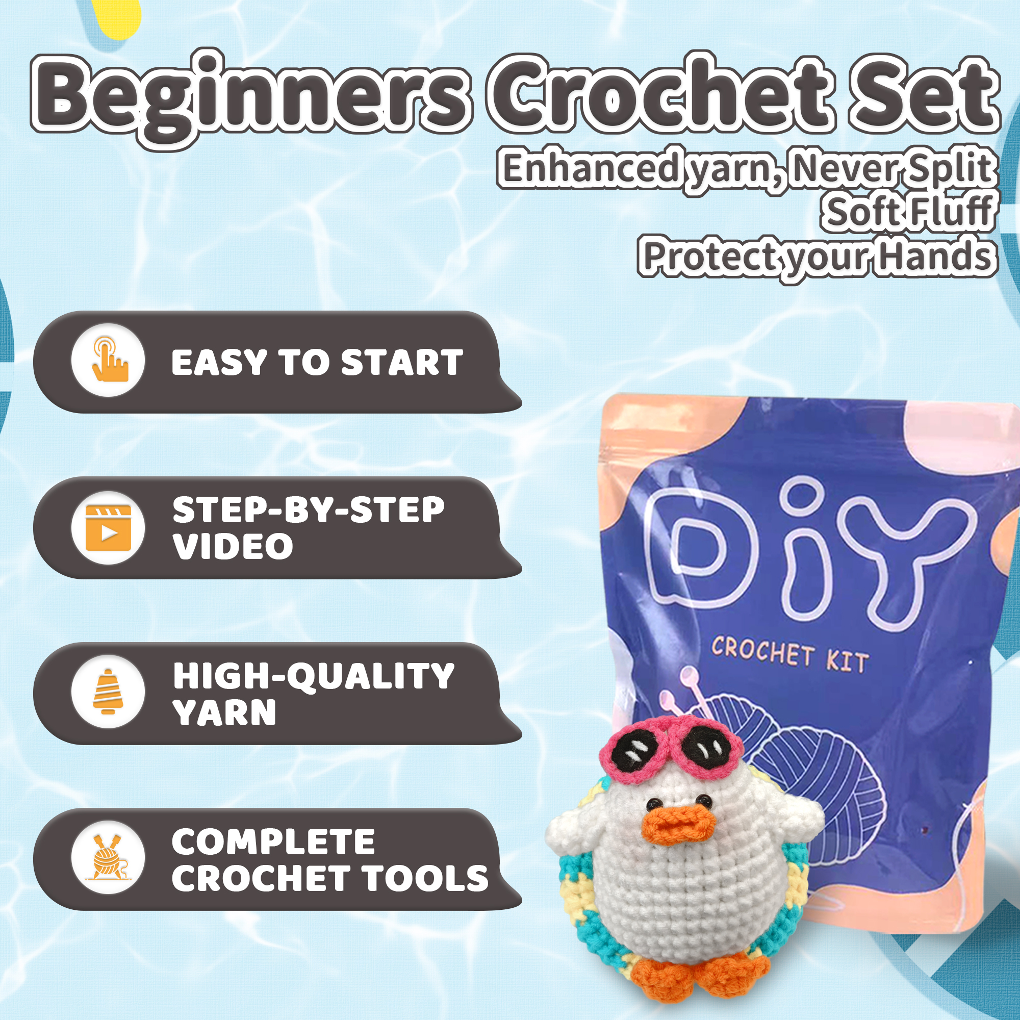 YAMAXIN DIY Crochet Needle Kit - Art Craft Duck 评论和价格
